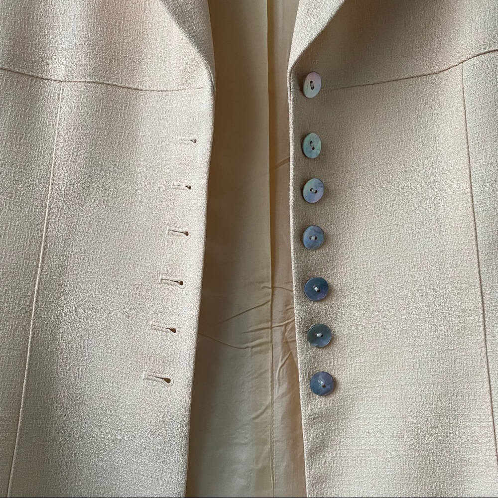 Le Suit Petite Yellow Blazer Jacket - Picture 5 of 11